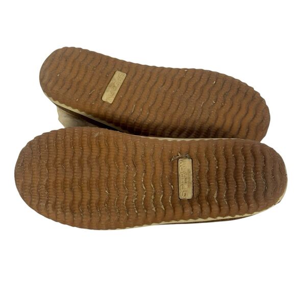 Sperry Top Sider Women’s Faux Fur Lined Duck Bootie Slipper Size 7 Whiskey Suede - Picture 6 of 10